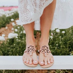 Tory Burch Miller Light Makeup Leather Sandals Size 11